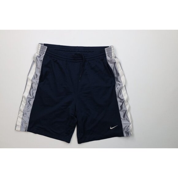 Vintage Nike Mens XL Travis Scott Mini Swoosh Heavy Mesh Basketball Shorts Blue - Picture 1 of 11